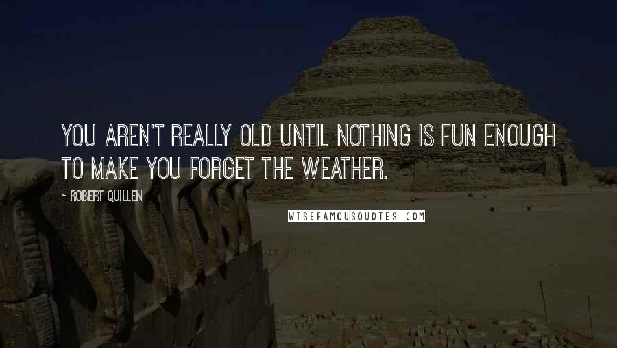 Robert Quillen Quotes: You aren't really old until nothing is fun enough to make you forget the weather.