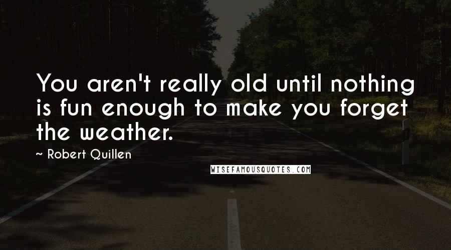 Robert Quillen Quotes: You aren't really old until nothing is fun enough to make you forget the weather.