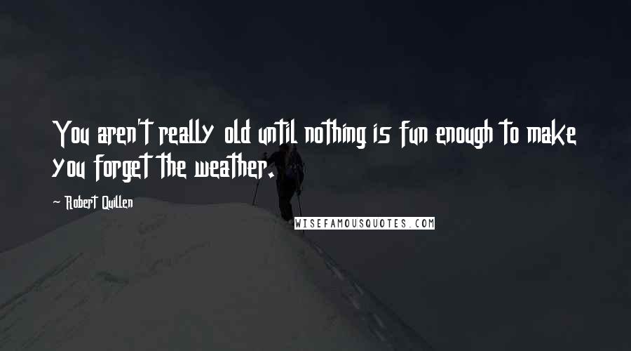 Robert Quillen Quotes: You aren't really old until nothing is fun enough to make you forget the weather.