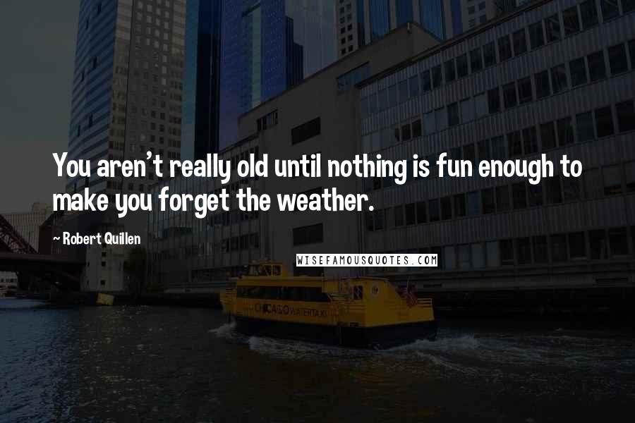 Robert Quillen Quotes: You aren't really old until nothing is fun enough to make you forget the weather.