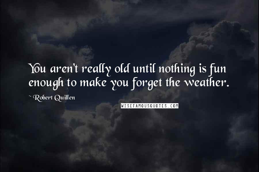 Robert Quillen Quotes: You aren't really old until nothing is fun enough to make you forget the weather.