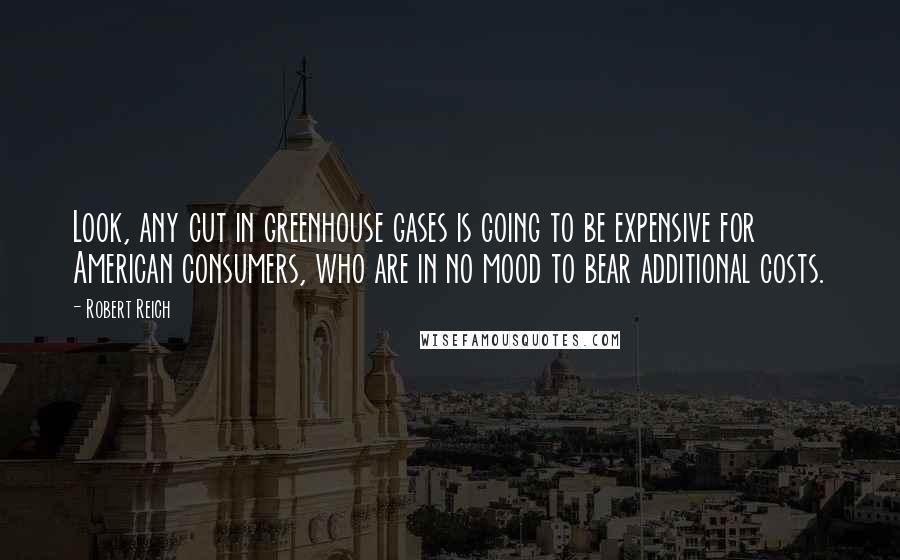 Robert Reich Quotes: Look, any cut in greenhouse gases is going to be expensive for American consumers, who are in no mood to bear additional costs.