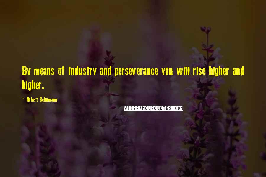 Robert Schumann Quotes: By means of industry and perseverance you will rise higher and higher.