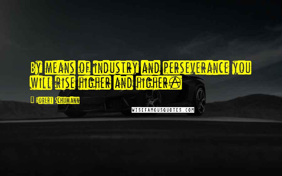 Robert Schumann Quotes: By means of industry and perseverance you will rise higher and higher.