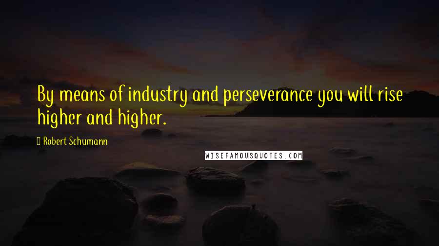 Robert Schumann Quotes: By means of industry and perseverance you will rise higher and higher.