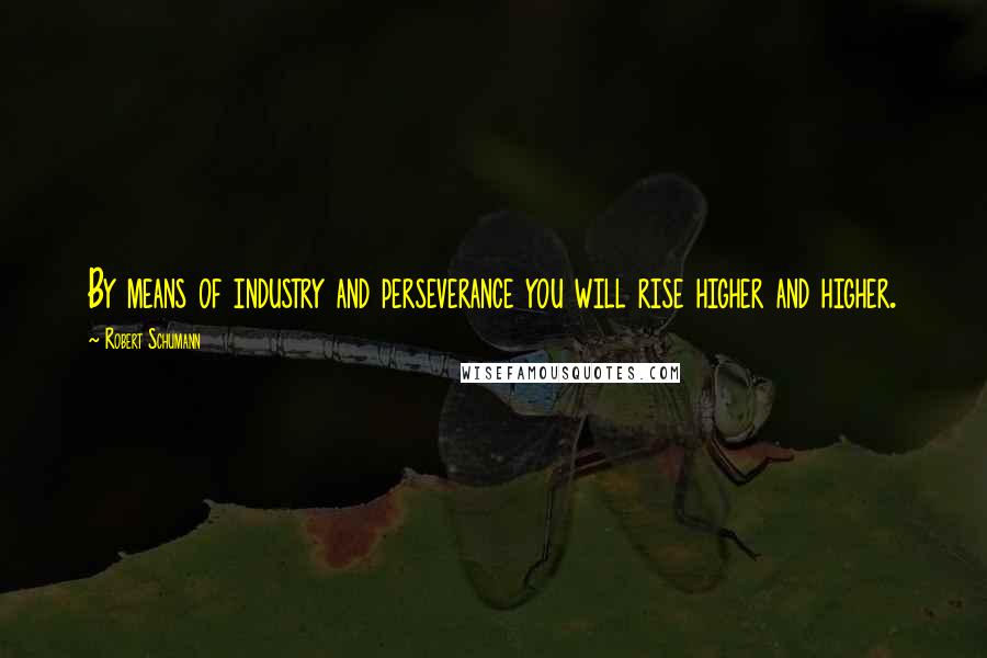 Robert Schumann Quotes: By means of industry and perseverance you will rise higher and higher.