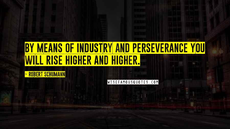 Robert Schumann Quotes: By means of industry and perseverance you will rise higher and higher.