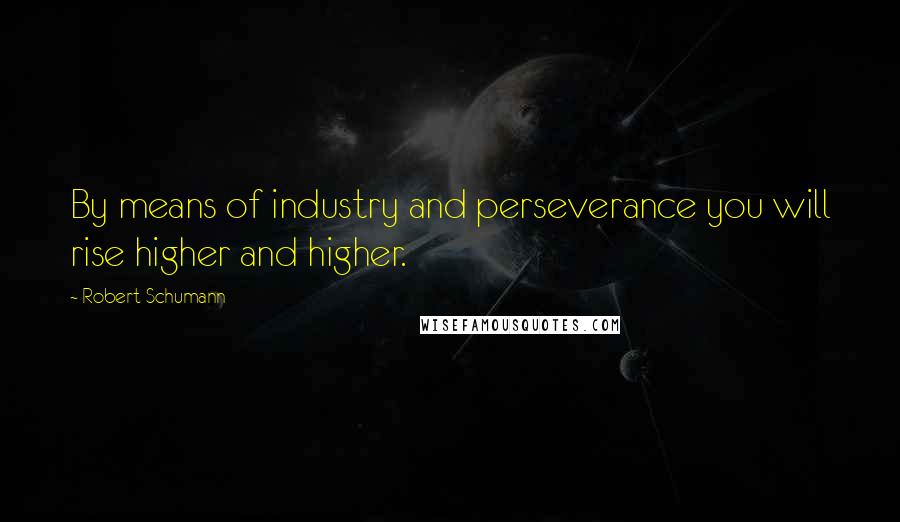 Robert Schumann Quotes: By means of industry and perseverance you will rise higher and higher.