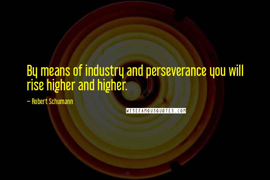 Robert Schumann Quotes: By means of industry and perseverance you will rise higher and higher.