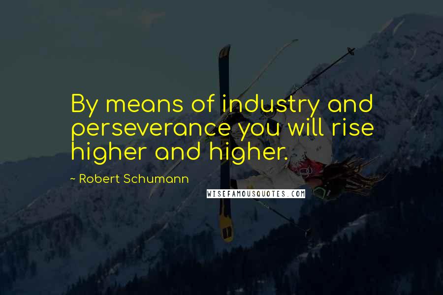 Robert Schumann Quotes: By means of industry and perseverance you will rise higher and higher.