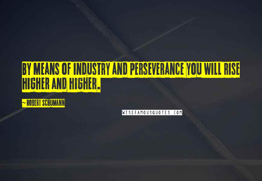 Robert Schumann Quotes: By means of industry and perseverance you will rise higher and higher.