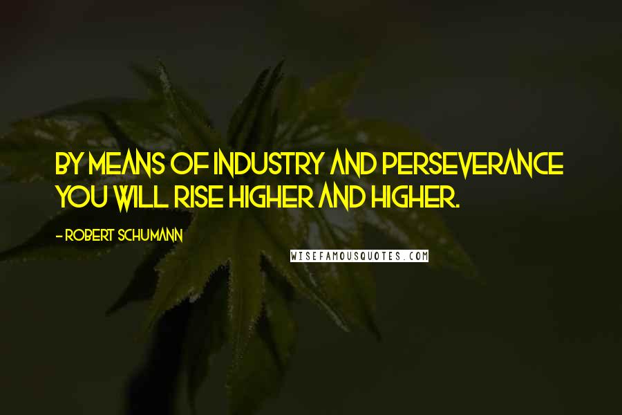 Robert Schumann Quotes: By means of industry and perseverance you will rise higher and higher.