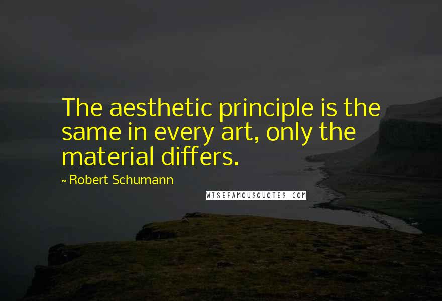 Robert Schumann Quotes: The aesthetic principle is the same in every art, only the material differs.