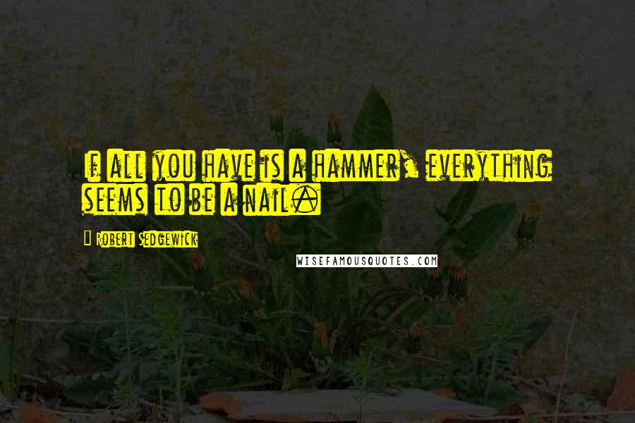Robert Sedgewick Quotes: If all you have is a hammer, everything seems to be a nail.