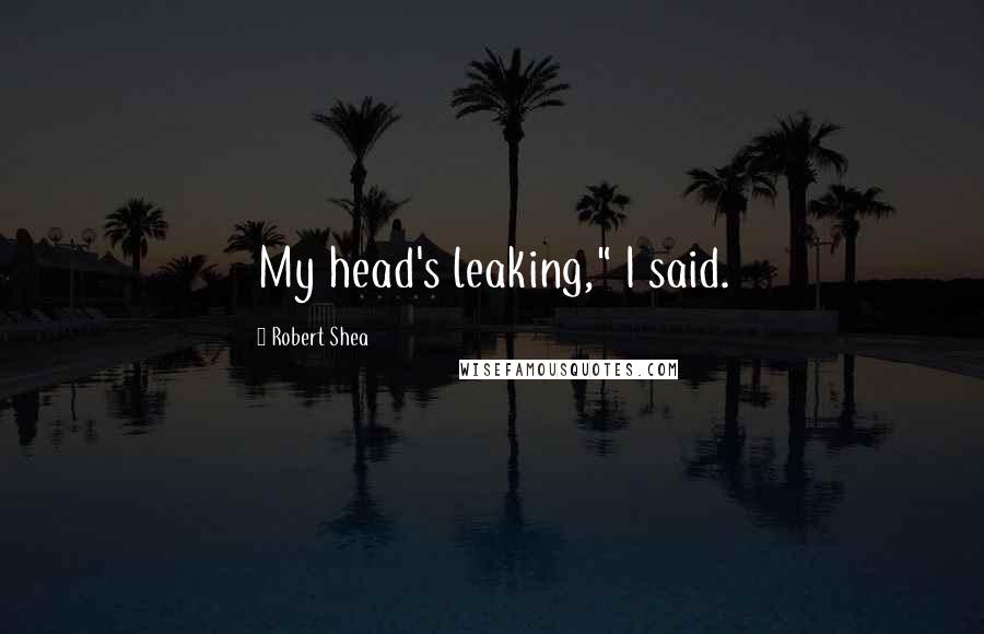 Robert Shea Quotes: My head's leaking," I said.
