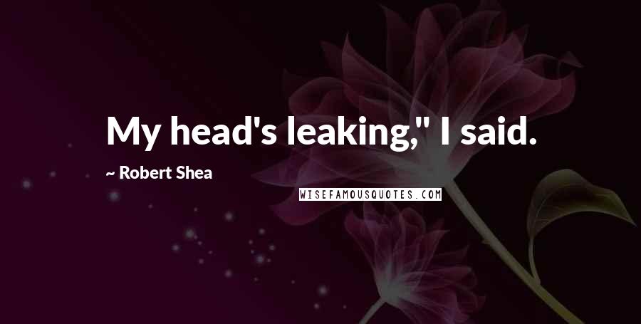 Robert Shea Quotes: My head's leaking," I said.