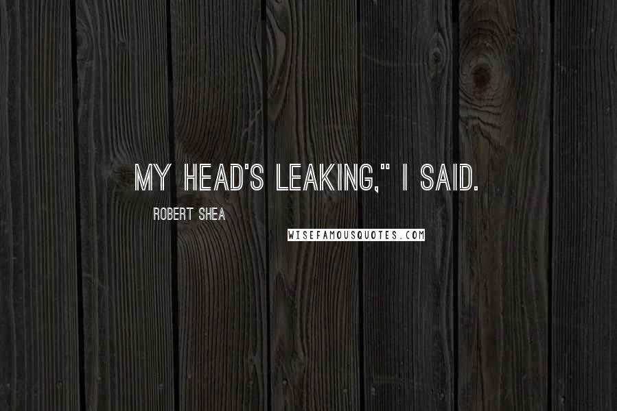 Robert Shea Quotes: My head's leaking," I said.
