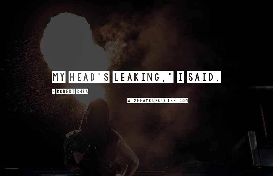 Robert Shea Quotes: My head's leaking," I said.