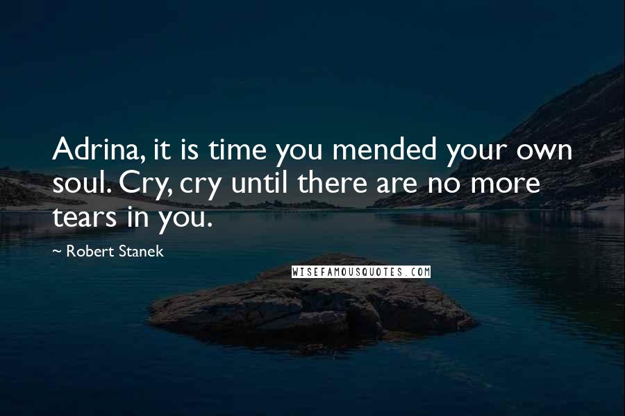 Robert Stanek Quotes: Adrina, it is time you mended your own soul. Cry, cry until there are no more tears in you.