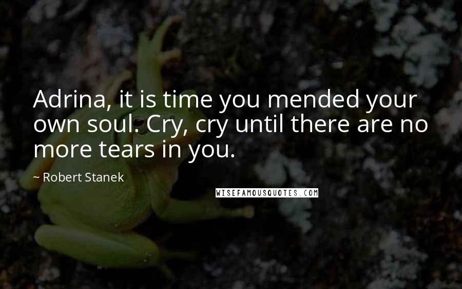 Robert Stanek Quotes: Adrina, it is time you mended your own soul. Cry, cry until there are no more tears in you.