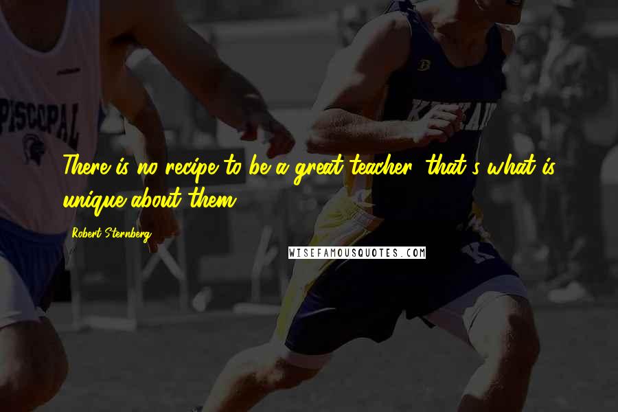 Robert Sternberg Quotes: There is no recipe to be a great teacher, that's what is unique about them.