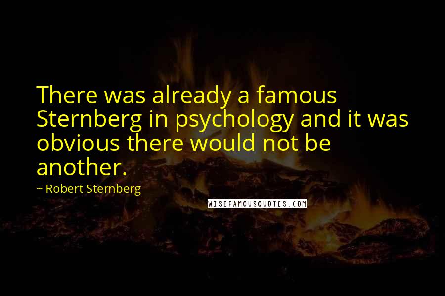 Robert Sternberg Quotes: There was already a famous Sternberg in psychology and it was obvious there would not be another.