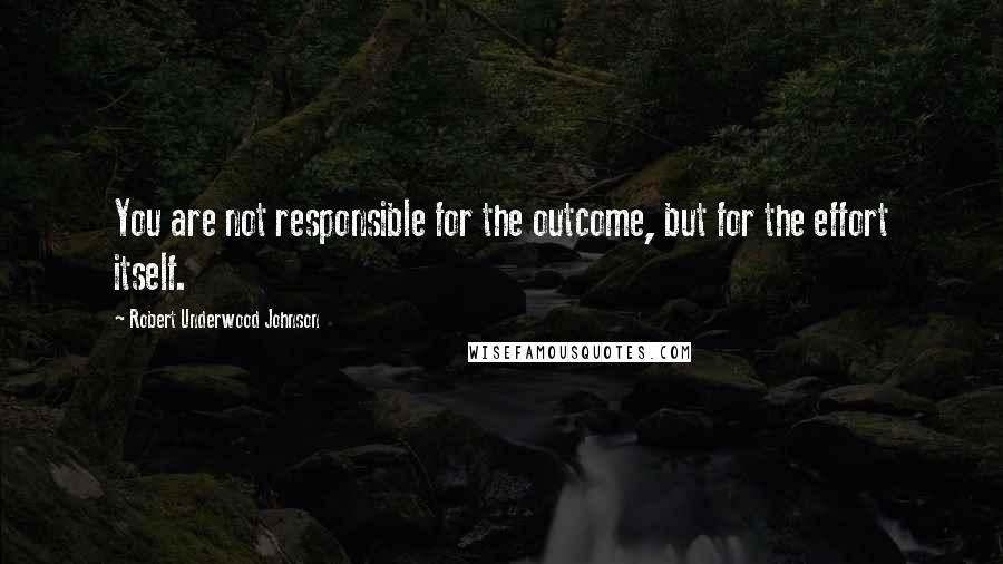 Robert Underwood Johnson Quotes: You are not responsible for the outcome, but for the effort itself.