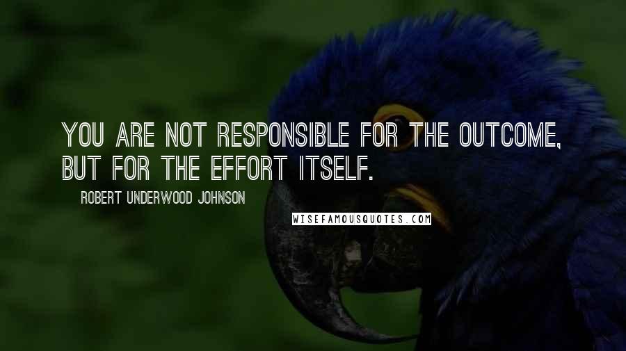 Robert Underwood Johnson Quotes: You are not responsible for the outcome, but for the effort itself.