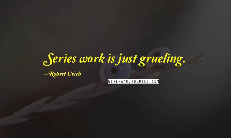 Robert Urich Quotes: Series work is just grueling.