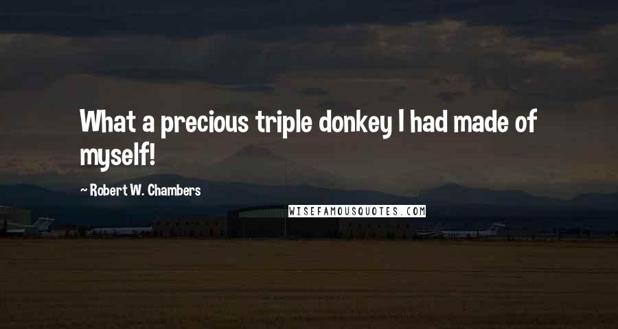 Robert W. Chambers Quotes: What a precious triple donkey I had made of myself!