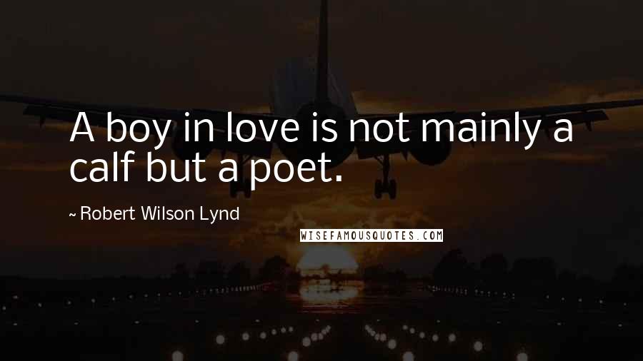 Robert Wilson Lynd Quotes: A boy in love is not mainly a calf but a poet.