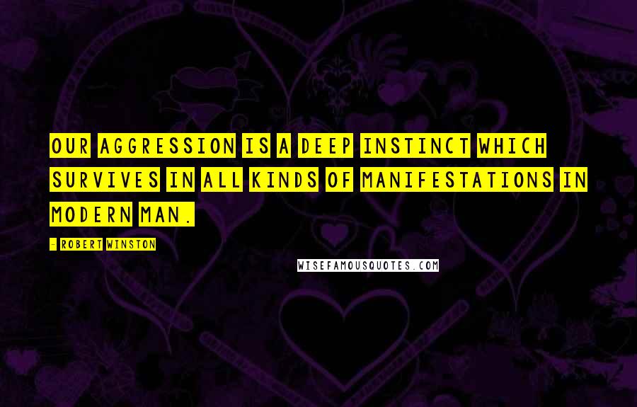 Robert Winston Quotes: Our aggression is a deep instinct which survives in all kinds of manifestations in modern man.