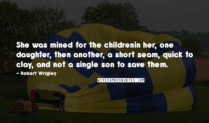 Robert Wrigley Quotes: She was mined for the childrenin her, one daughter, then another, a short seam, quick to clay, and not a single son to save them.