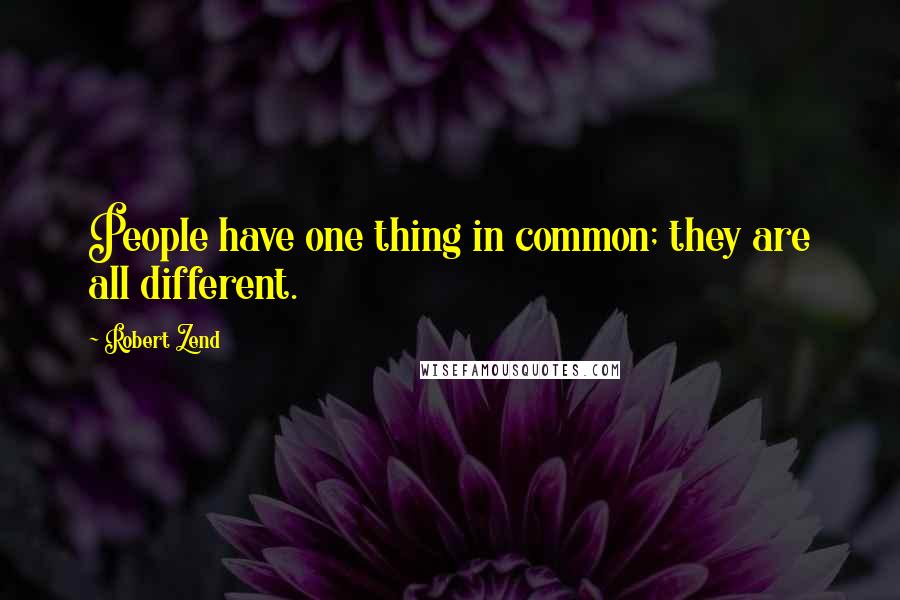 Robert Zend Quotes: People have one thing in common; they are all different.