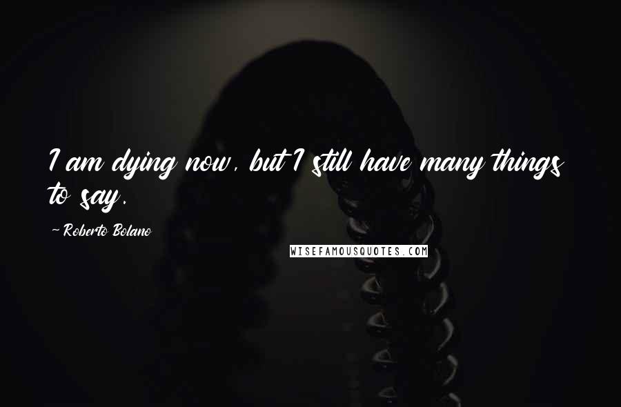 Roberto Bolano Quotes: I am dying now, but I still have many things to say.