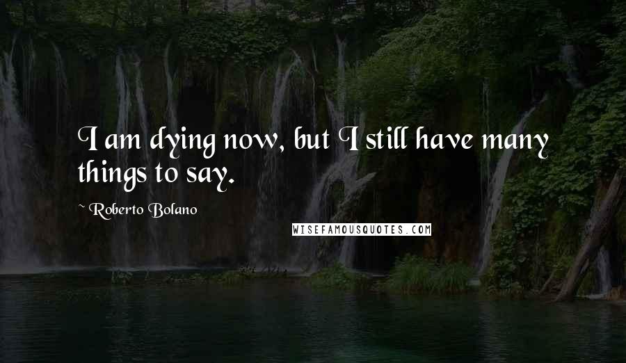 Roberto Bolano Quotes: I am dying now, but I still have many things to say.