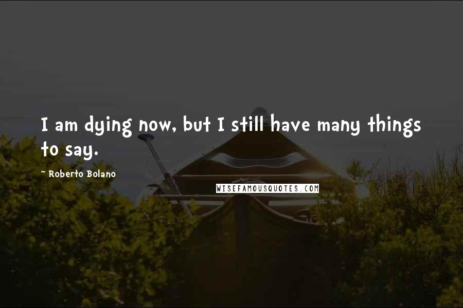 Roberto Bolano Quotes: I am dying now, but I still have many things to say.