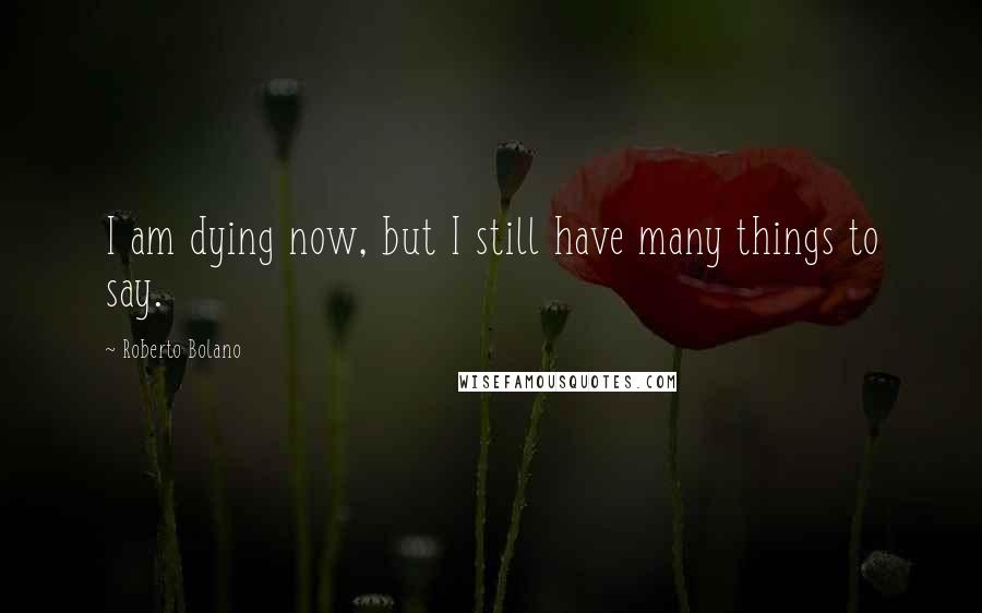 Roberto Bolano Quotes: I am dying now, but I still have many things to say.