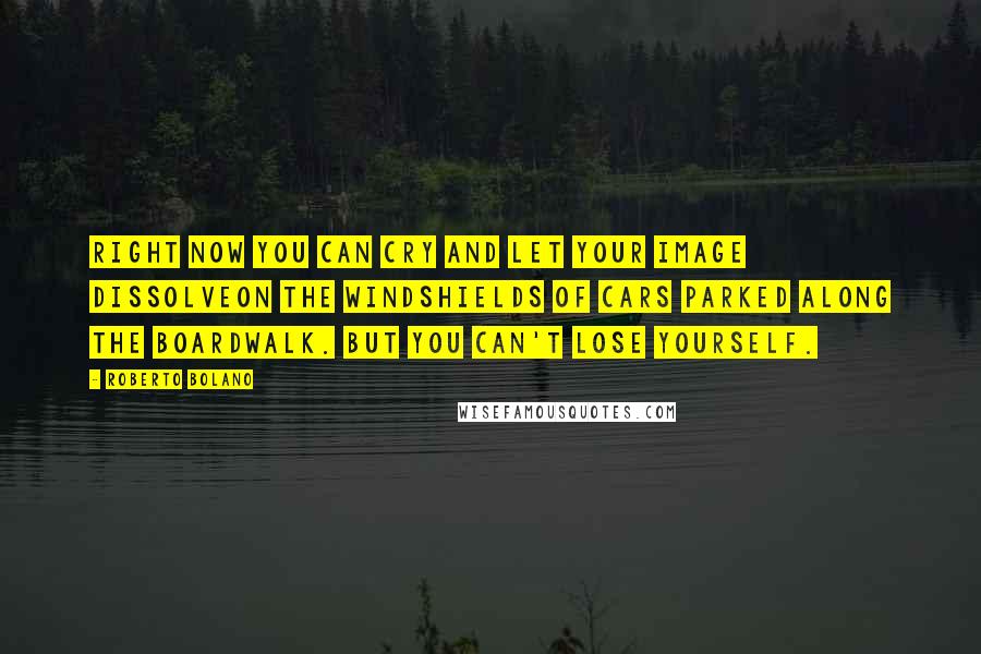 Roberto Bolano Quotes: Right now you can cry and let your image dissolveon the windshields of cars parked along the Boardwalk. But you can't lose yourself.
