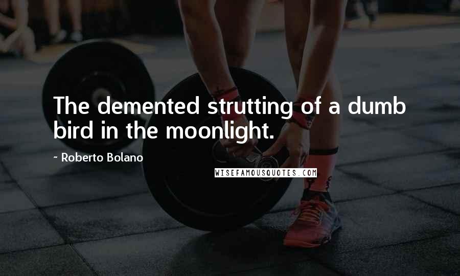 Roberto Bolano Quotes: The demented strutting of a dumb bird in the moonlight.