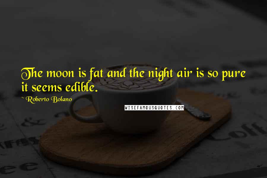 Roberto Bolano Quotes: The moon is fat and the night air is so pure it seems edible.