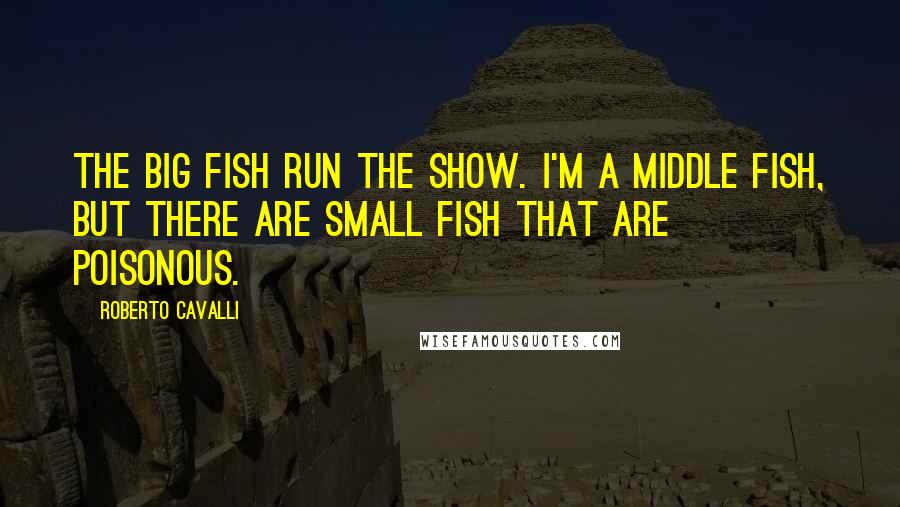 Roberto Cavalli Quotes: The big fish run the show. I'm a middle fish, but there are small fish that are poisonous.