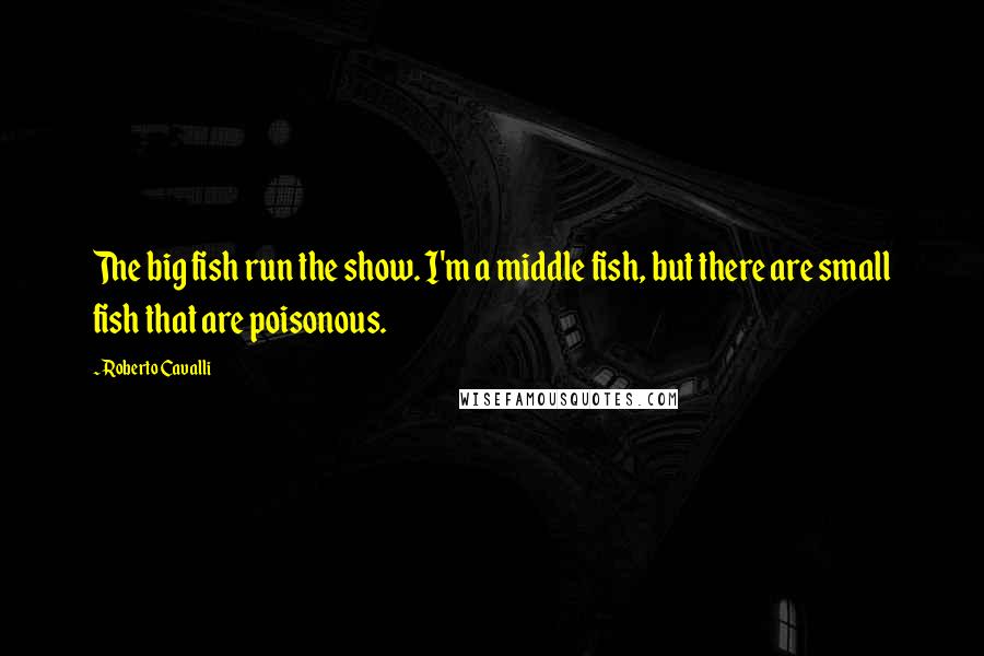 Roberto Cavalli Quotes: The big fish run the show. I'm a middle fish, but there are small fish that are poisonous.