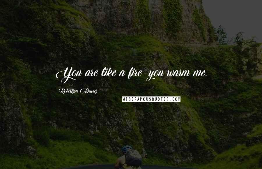 Robertson Davies Quotes: You are like a fire: you warm me.