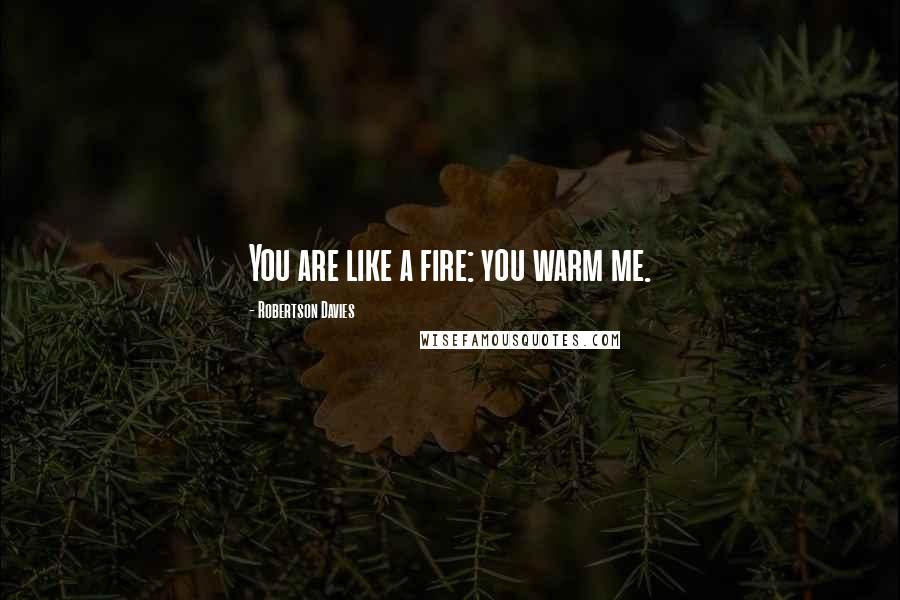 Robertson Davies Quotes: You are like a fire: you warm me.