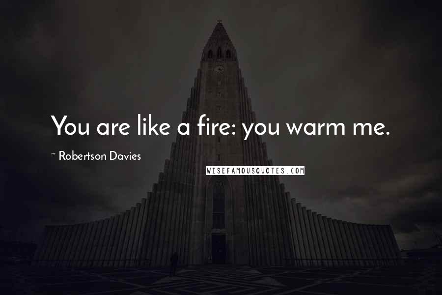 Robertson Davies Quotes: You are like a fire: you warm me.