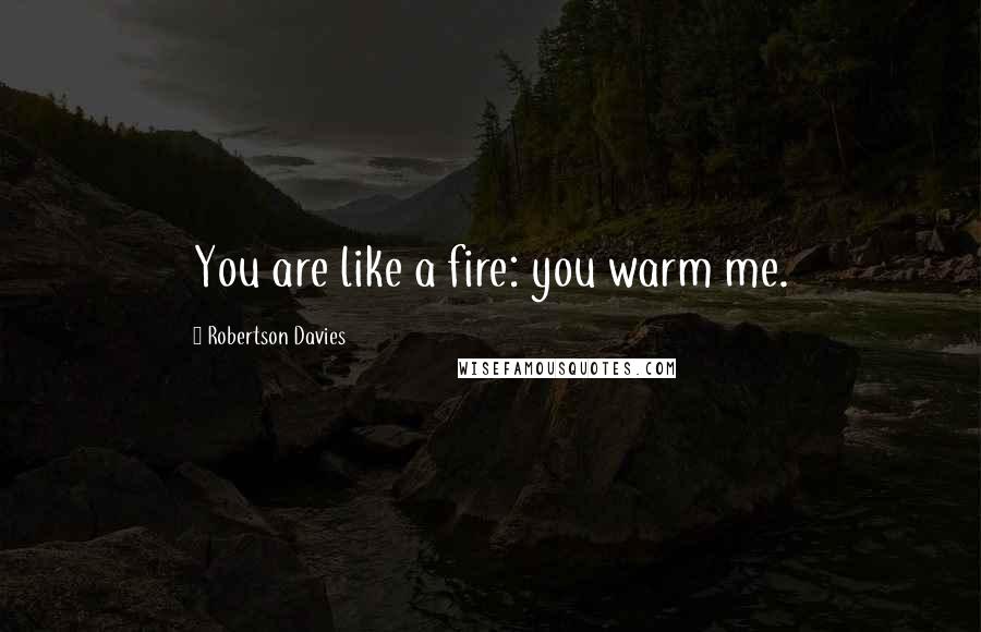 Robertson Davies Quotes: You are like a fire: you warm me.