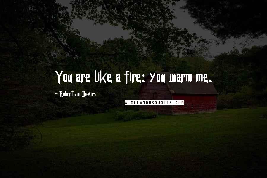 Robertson Davies Quotes: You are like a fire: you warm me.