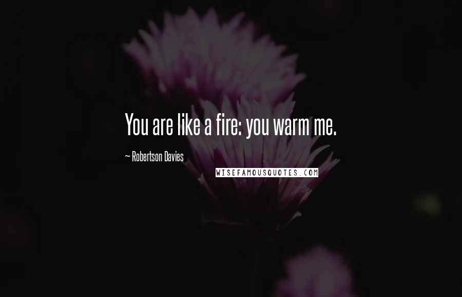 Robertson Davies Quotes: You are like a fire: you warm me.