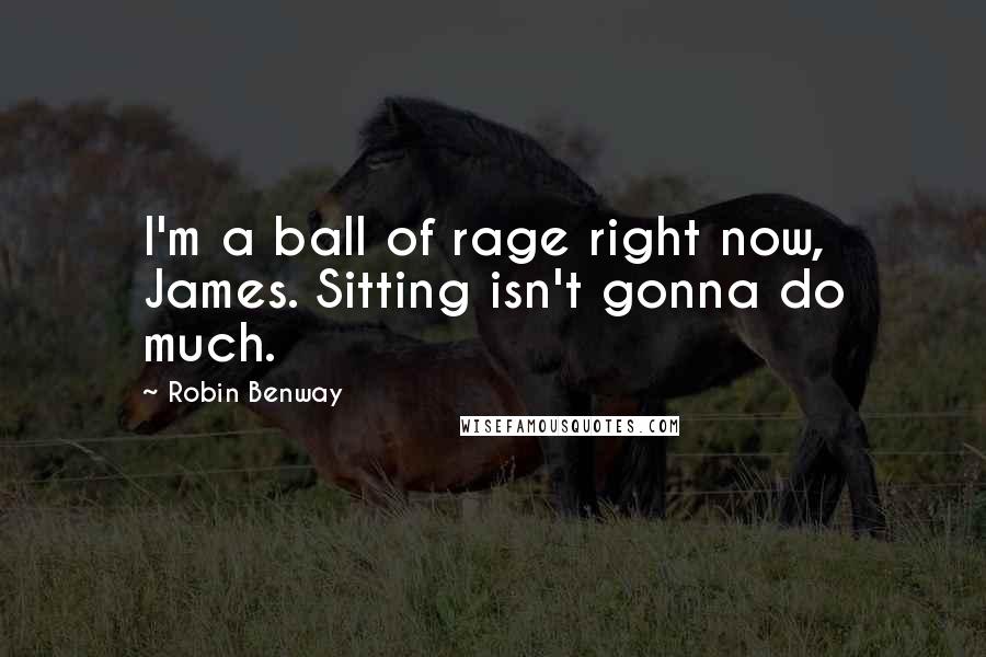 Robin Benway Quotes: I'm a ball of rage right now, James. Sitting isn't gonna do much.